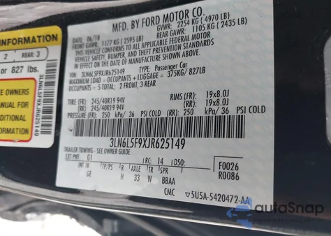 2018 Lincoln Mkz Reserve z USA, uszkodzony, nr VIN 3LN6L5F9XJR625149